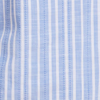 Short Sleeve "Faux Linen" Cotton Shirt in Vista Blue