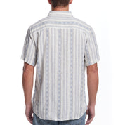Short Sleeve Aztec Dobby Shirt in Azure Blue