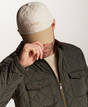 Vintage Script Two Tone Hat in Stone