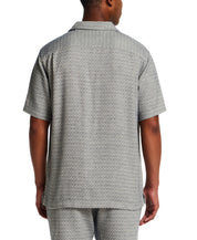 Jacquard Resort Shirt in Navy Diamond