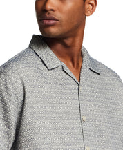 Jacquard Resort Shirt in Navy Diamond