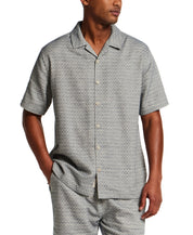 Jacquard Resort Shirt in Navy Diamond