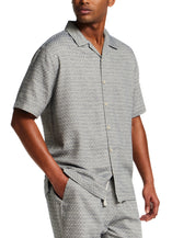 Jacquard Resort Shirt in Navy Diamond