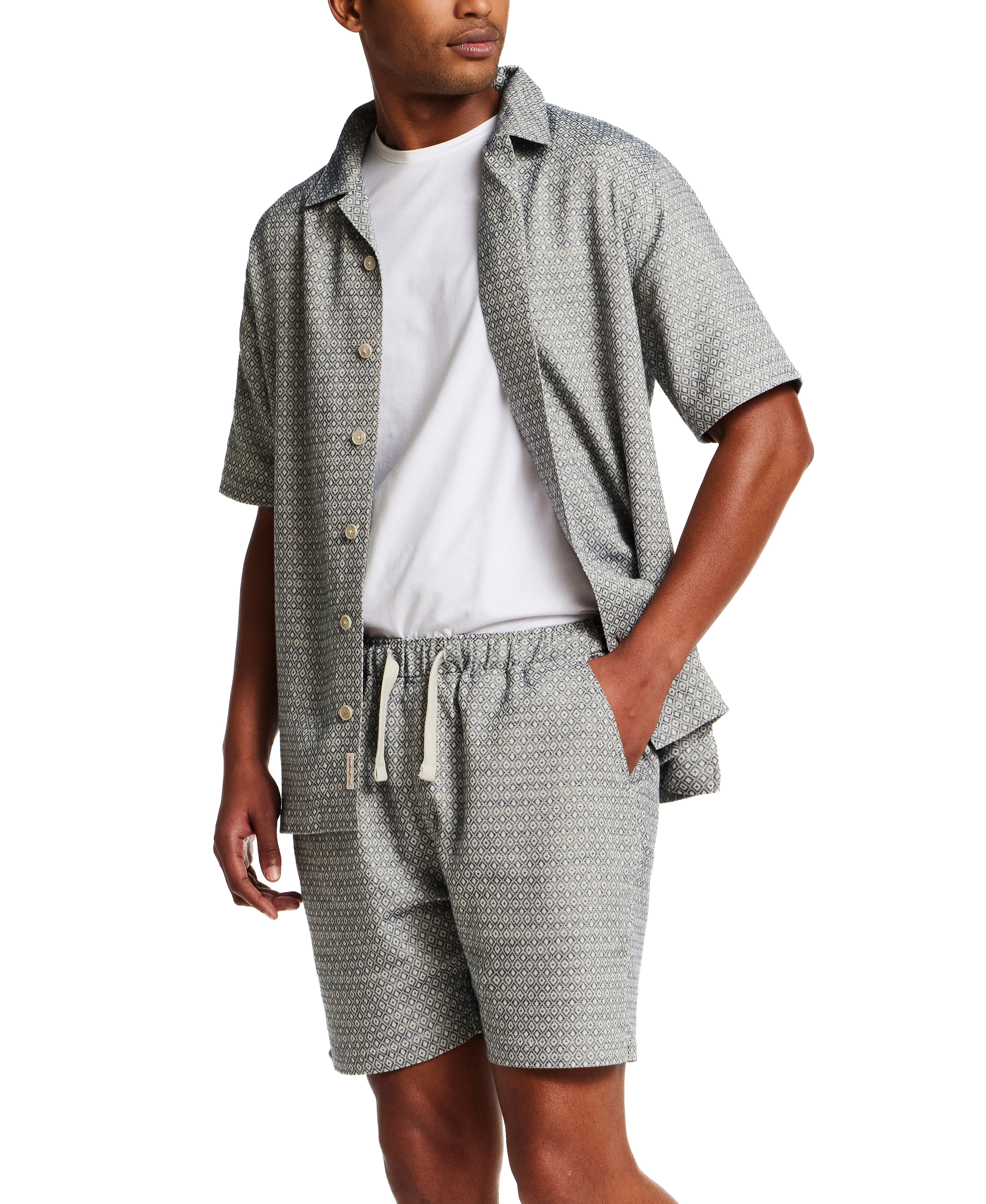 6" Jacquard Short in Navy Diamond