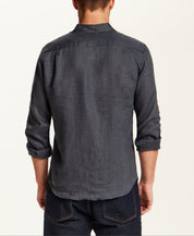 Long Sleeve Linen Shirt in Grey