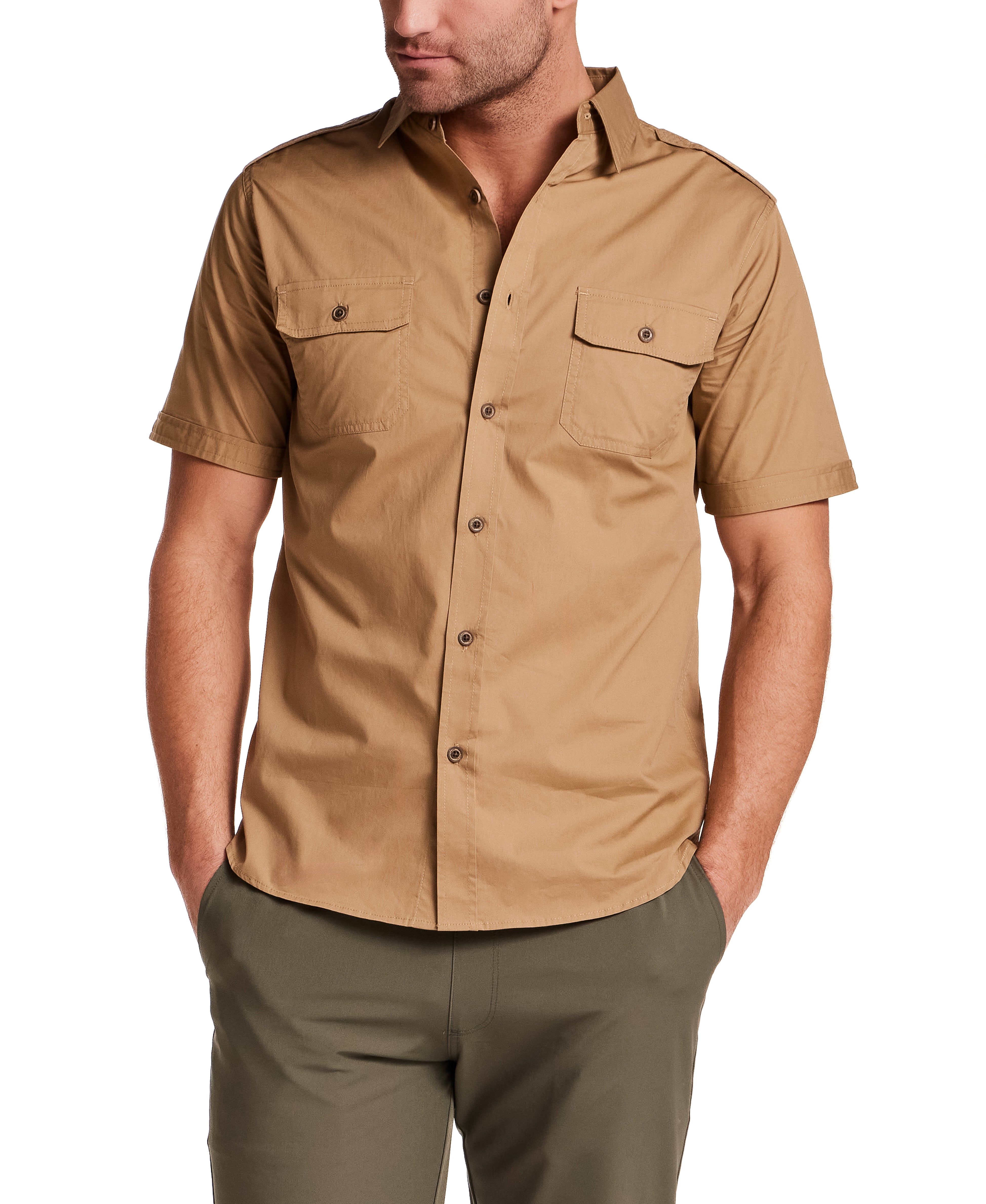 Short Sleeve Utility Shirt in Khaki