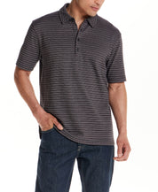 Jacquard Stripe Polo in Black