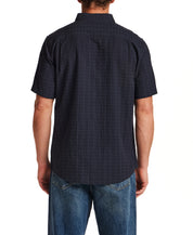 Textured Cotton Button-Down Shirt in Midnight