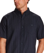 Textured Cotton Button-Down Shirt in Midnight
