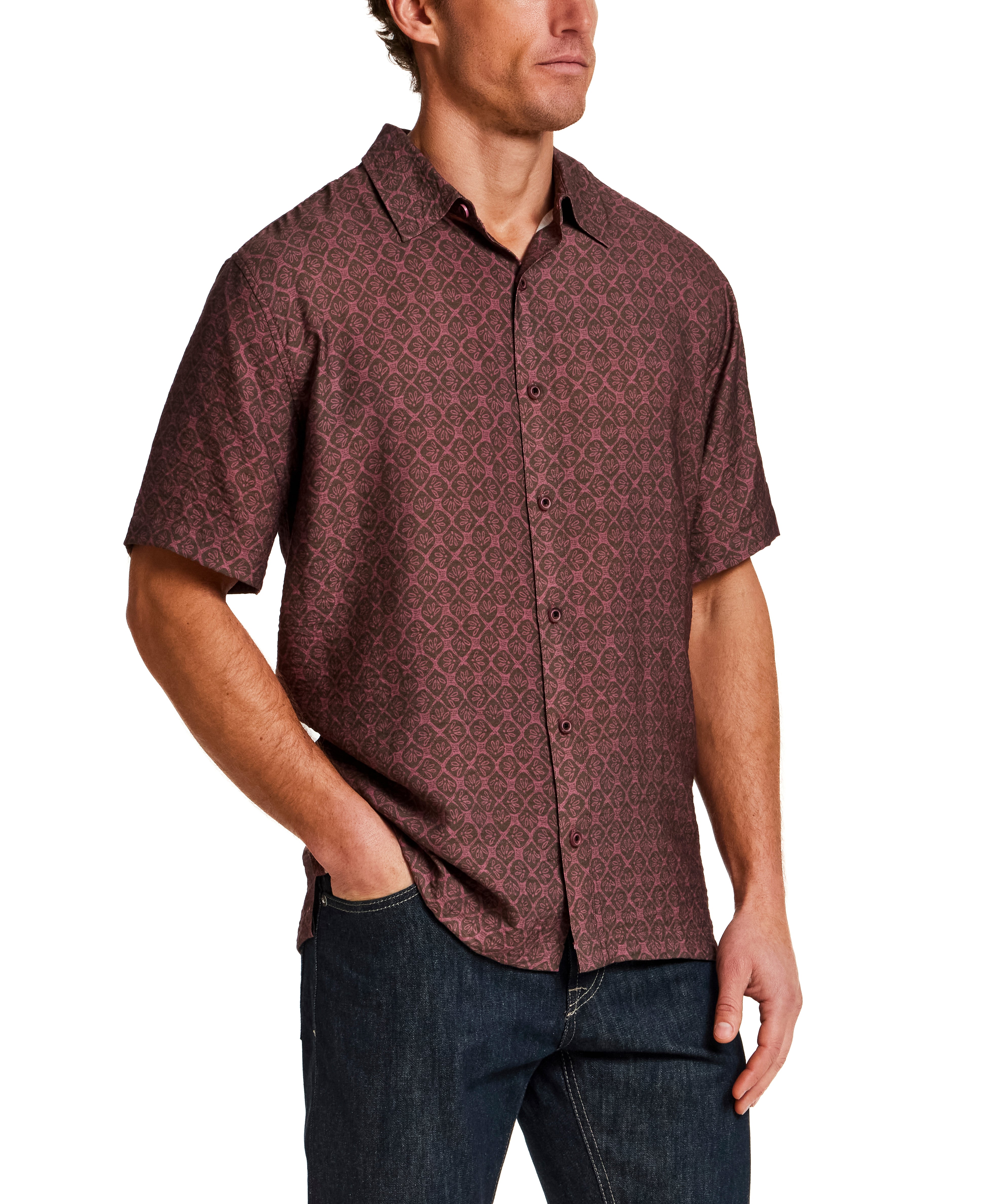 Petal Print Short-Sleeve Shirt