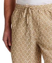 The Medallion Print Seersucker Short in Khaki