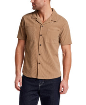 Short Sleeve Corduroy Cabana Shirt in Elmwood Khaki