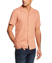 Microstripe Camp Shirt in Sunrise