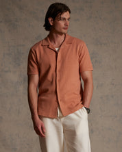 Microstripe Camp Shirt in Sunrise