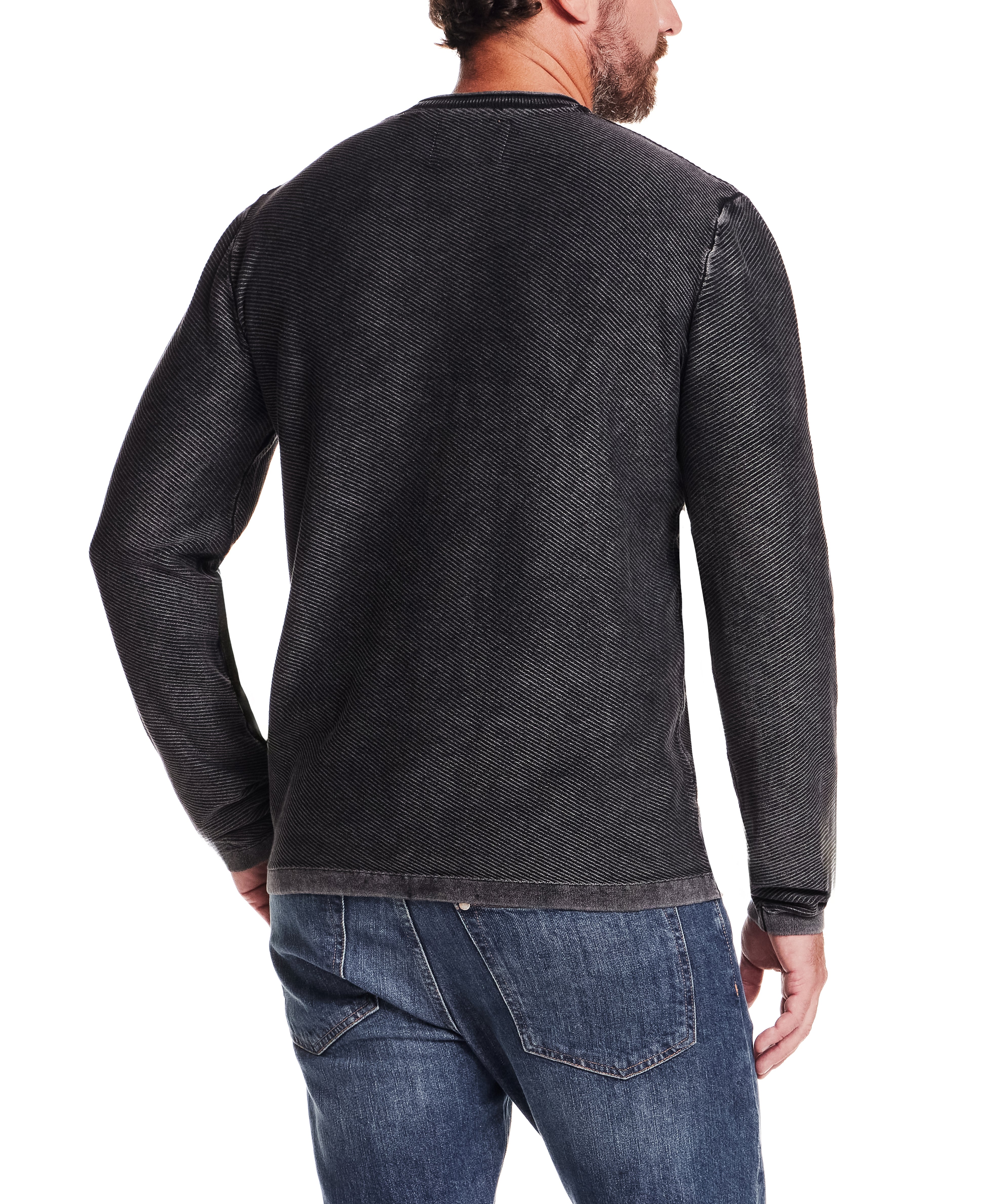 Twill Stonewash Sweater in Jet Black