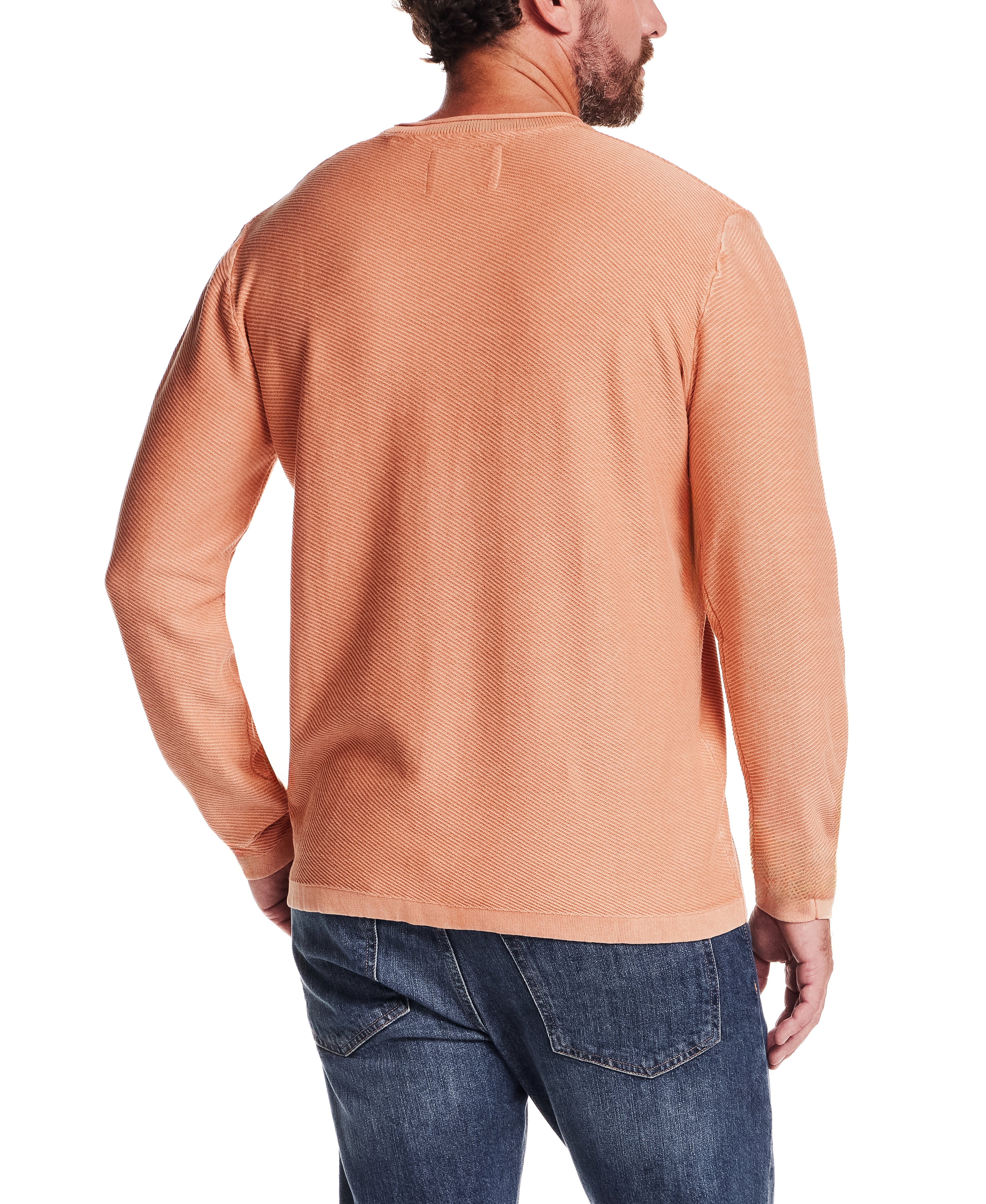 Twill Stonewash Sweater in Shell Coral