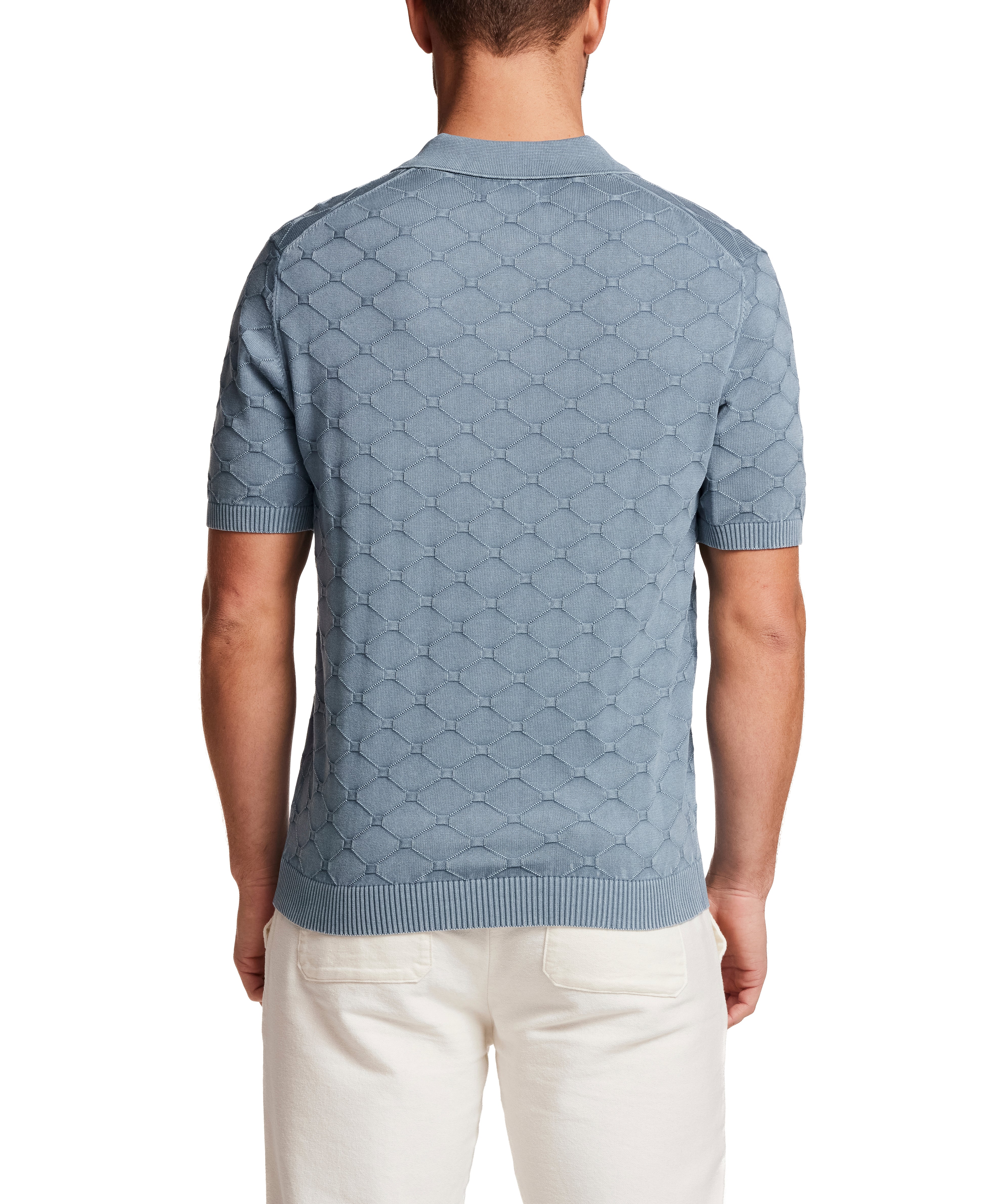 Stonewash Diamond Sweater Polo in Infinity Blue