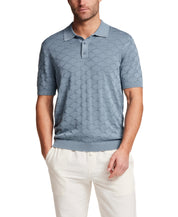 Stonewash Diamond Sweater Polo in Infinity Blue