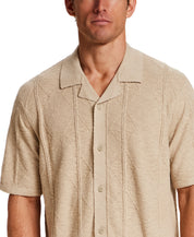 Diamond Knit Resort Shirt in Khaki