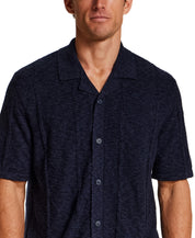 Diamond Knit Resort Shirt in Midnight Navy