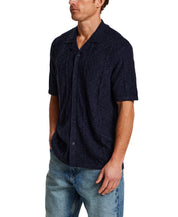 Diamond Knit Resort Shirt in Midnight Navy