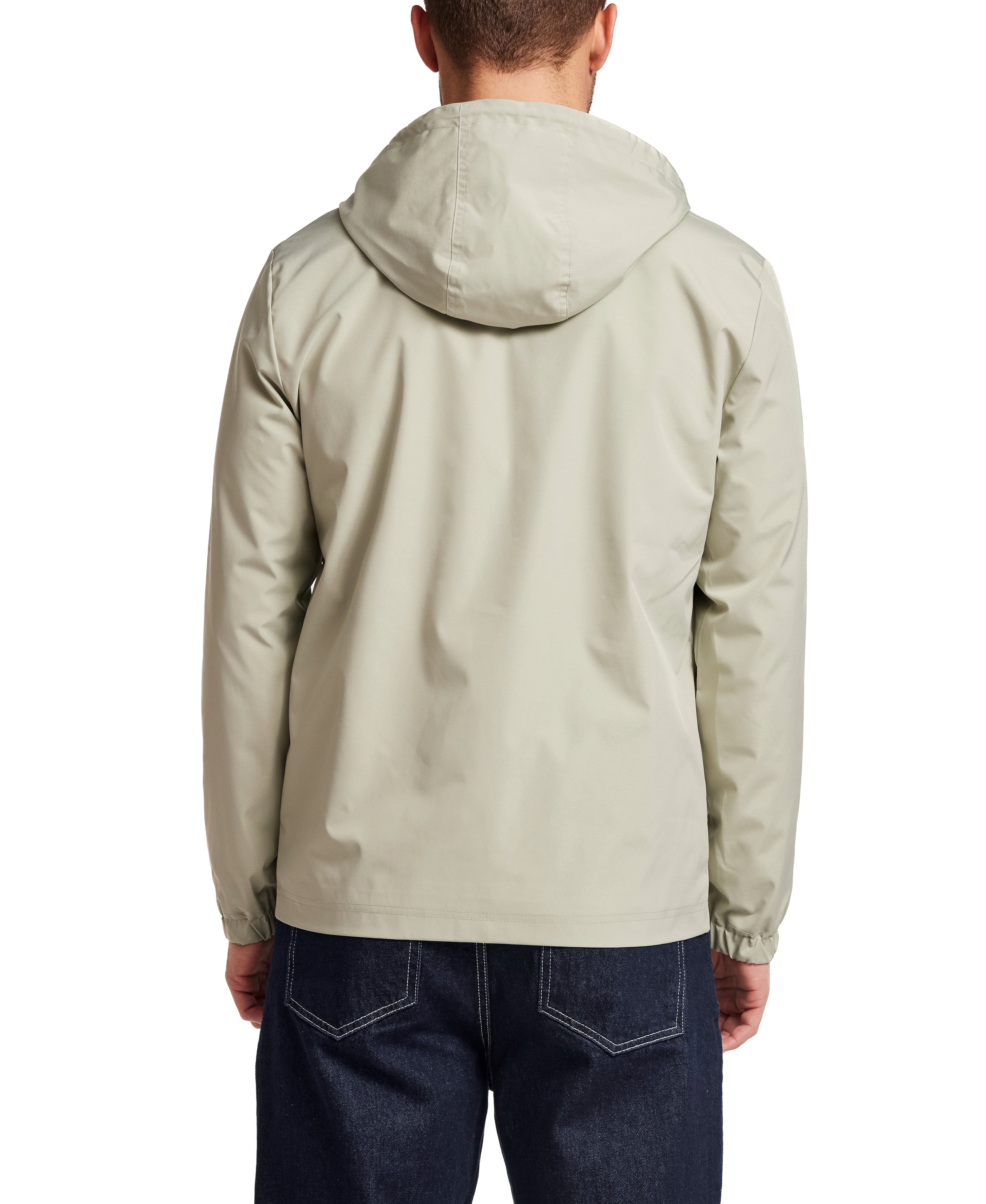 Poly Memory Safari Jacket with Hood in Sea Grass