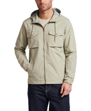 Poly Memory Safari Jacket with Hood in Sea Grass