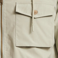 Poly Memory Safari Jacket with Hood in Sea Grass