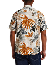 The Linen Cotton Print Shirt in Khaki