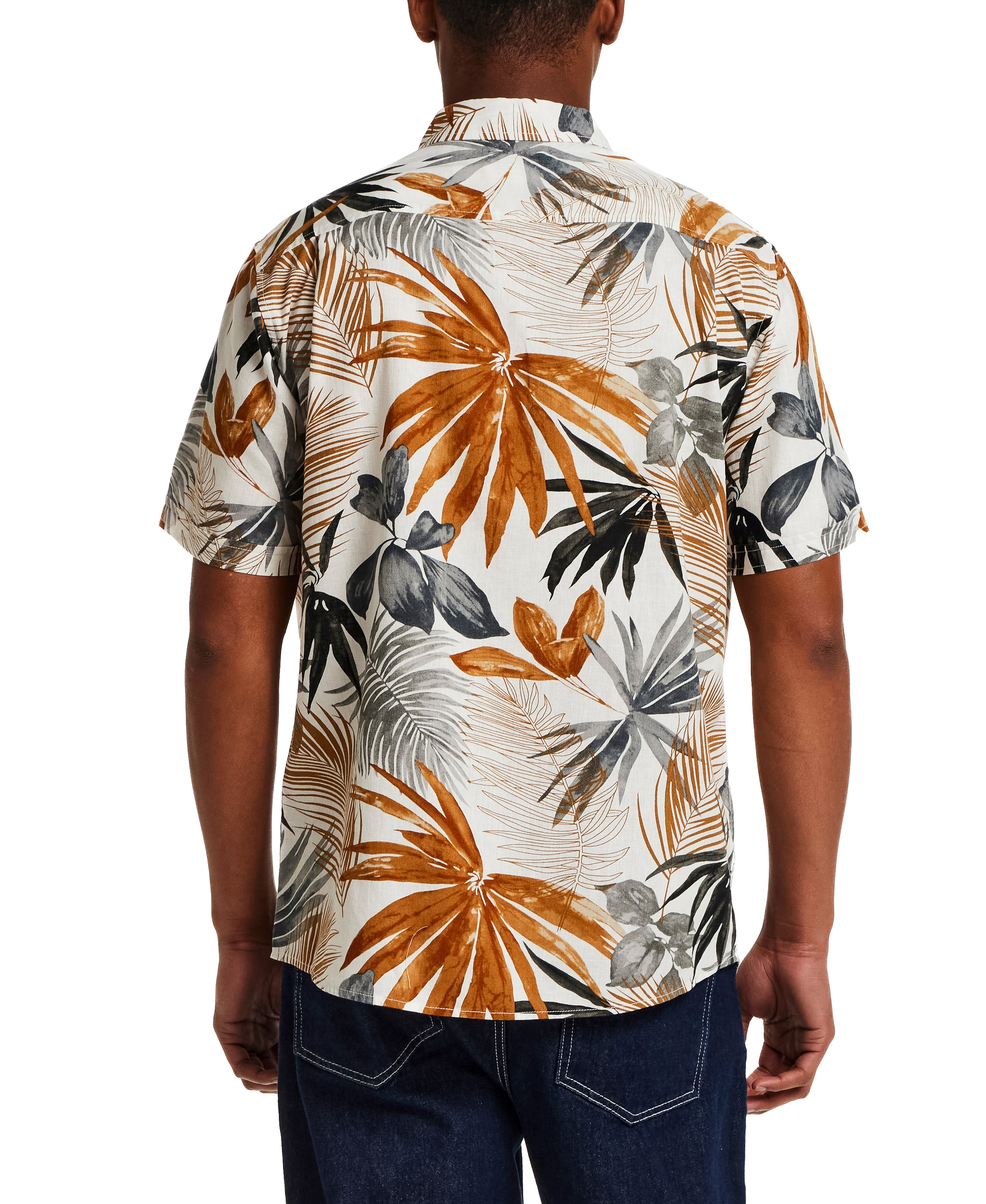 The Linen Cotton Print Shirt in Khaki