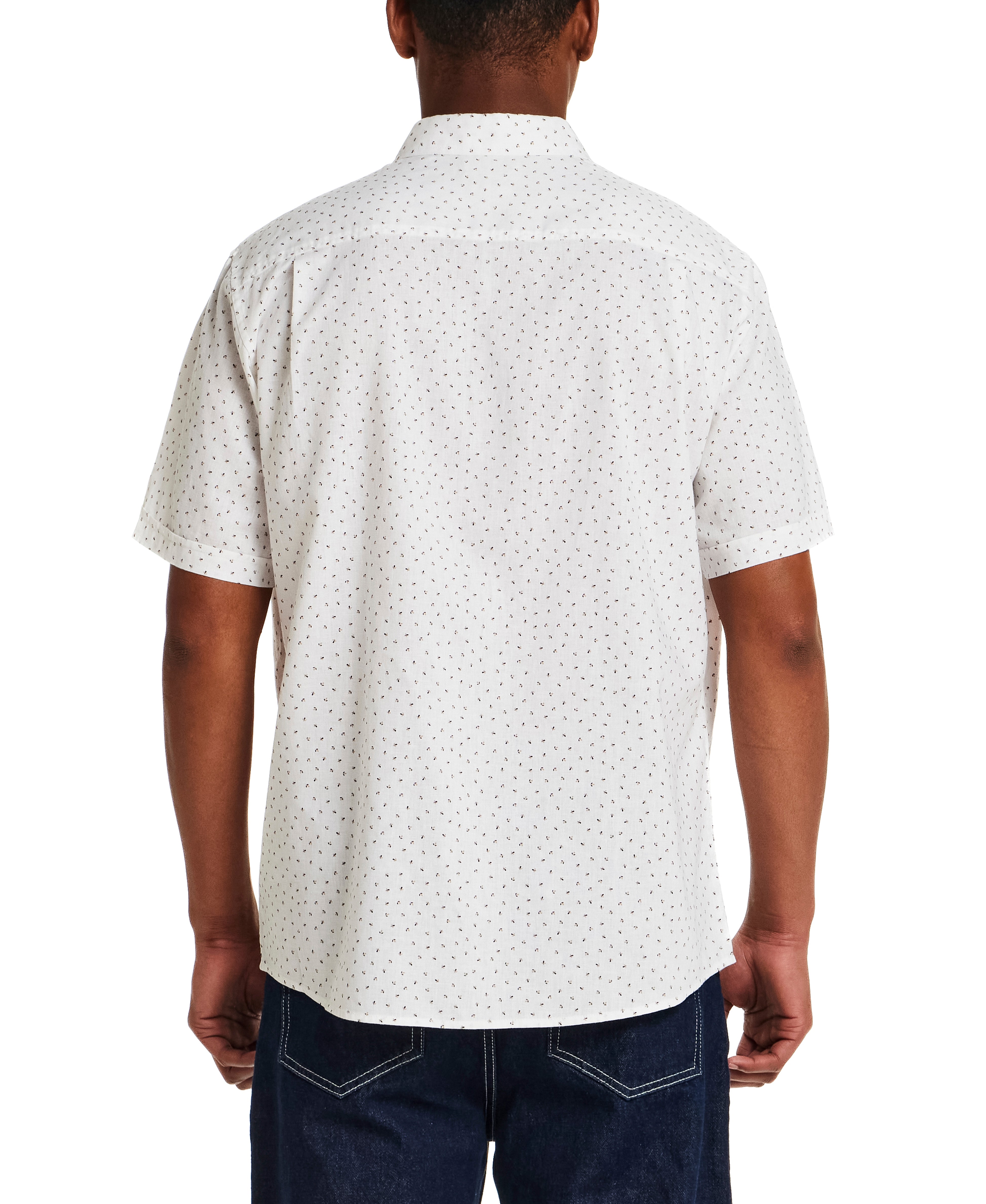 The Linen Cotton Print Shirt in Snow White