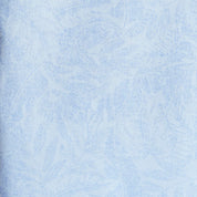 Short Sleeve Linen Cotton Leaf Print Shirt in Blue Topaz