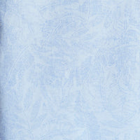 Short Sleeve Linen Cotton Leaf Print Shirt in Blue Topaz