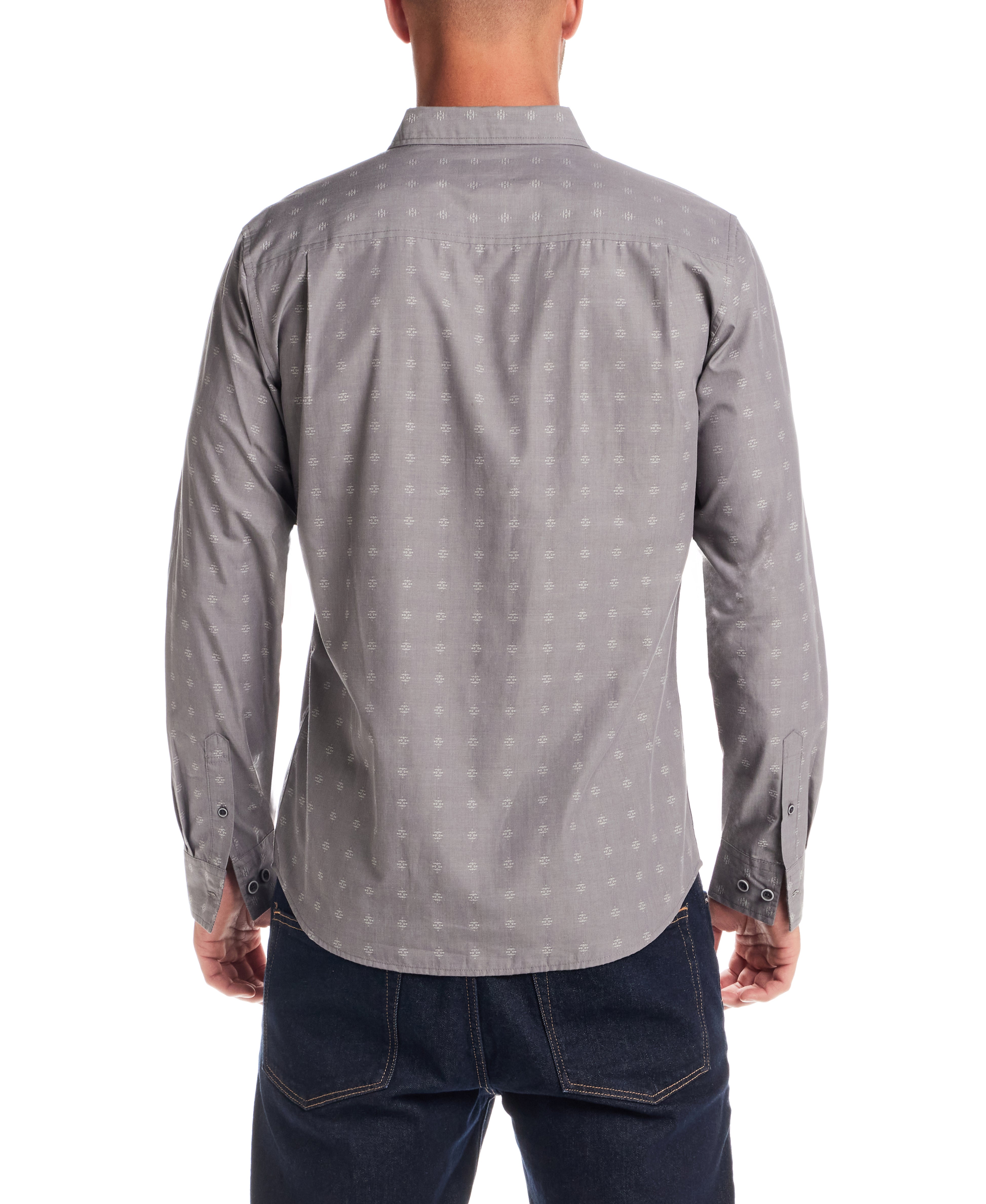 Long Sleeve Dobby Chambray in Moon Mist