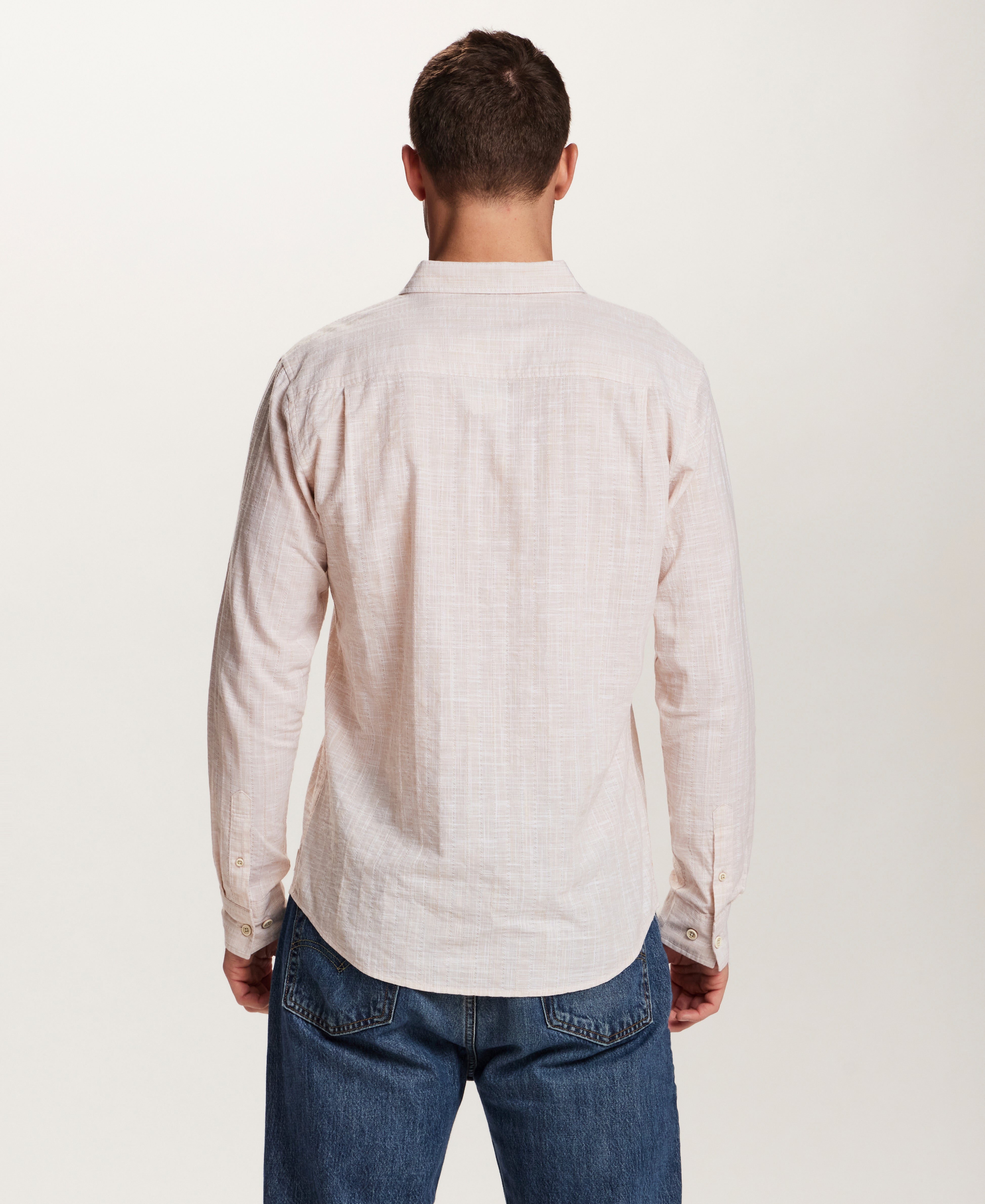 Washed Dobby Button-Down Shirt in Ecru