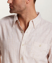Washed Dobby Button-Down Shirt in Ecru