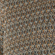 Bold Plaid Jacquard Button Down Shirt in Black Khaki fabric close-up showcasing intricate pattern details.
