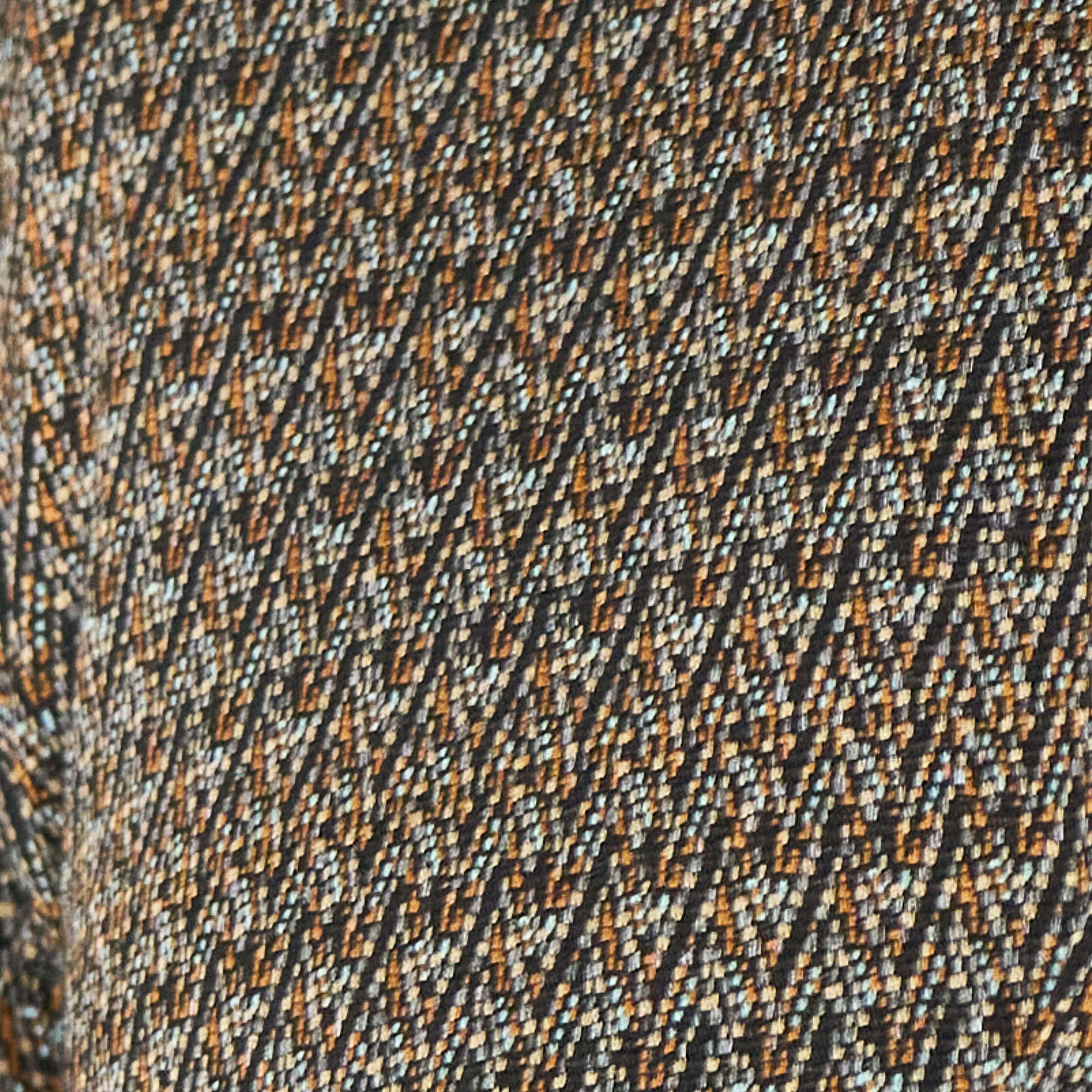 Bold Plaid Jacquard Button Down Shirt in Black Khaki fabric close-up showcasing intricate pattern details.