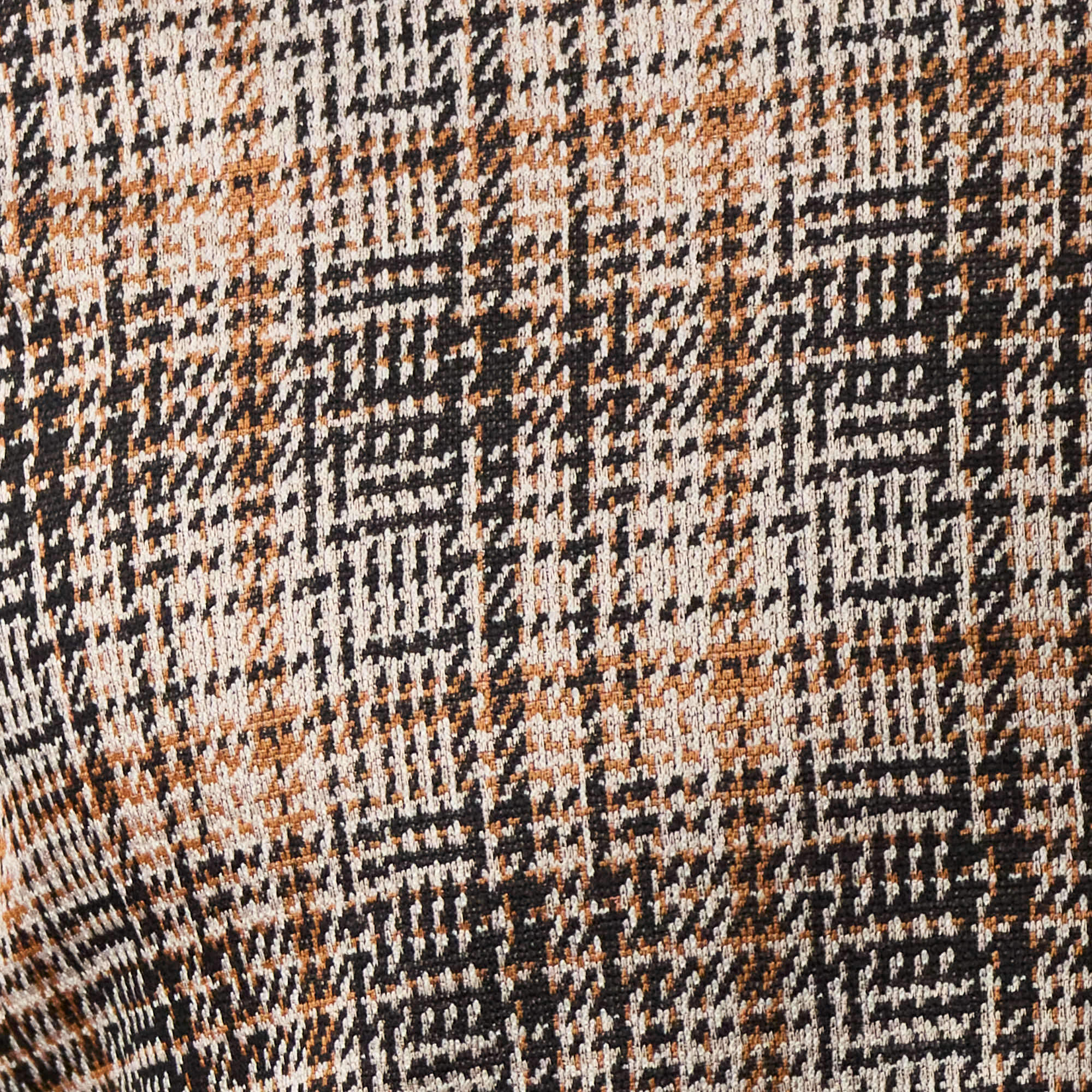 Bold Pattern Jacquard Button Down Shirt in Dark Khaki fabric close-up highlighting intricate design and texture.