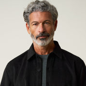 Faux Wool Shirt Jacket in Black