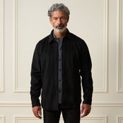 Faux Wool Shirt Jacket in Black