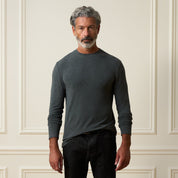 Long Sleeve Crew Neck in Charcoal