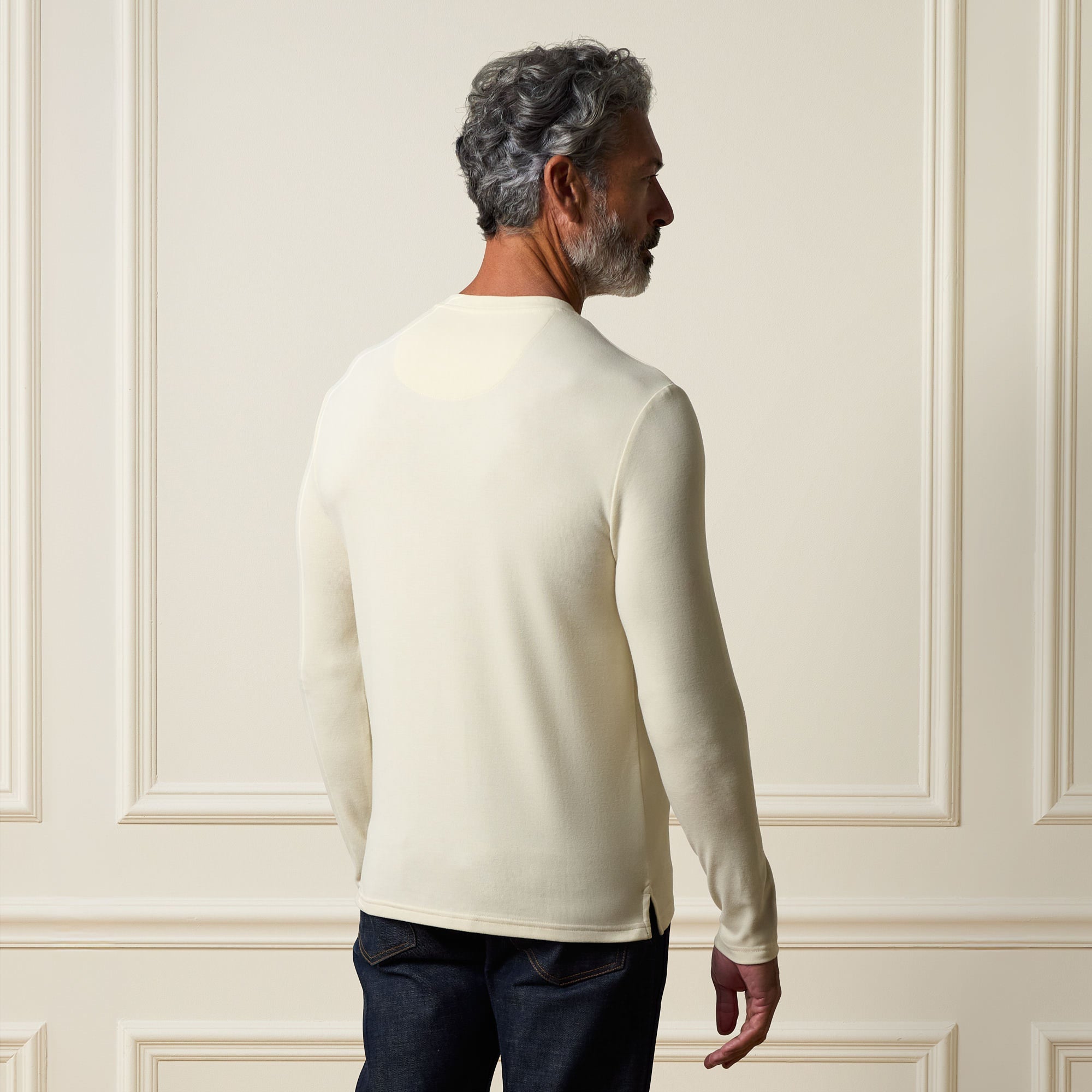 Long Sleeve Crew Neck in Ivory