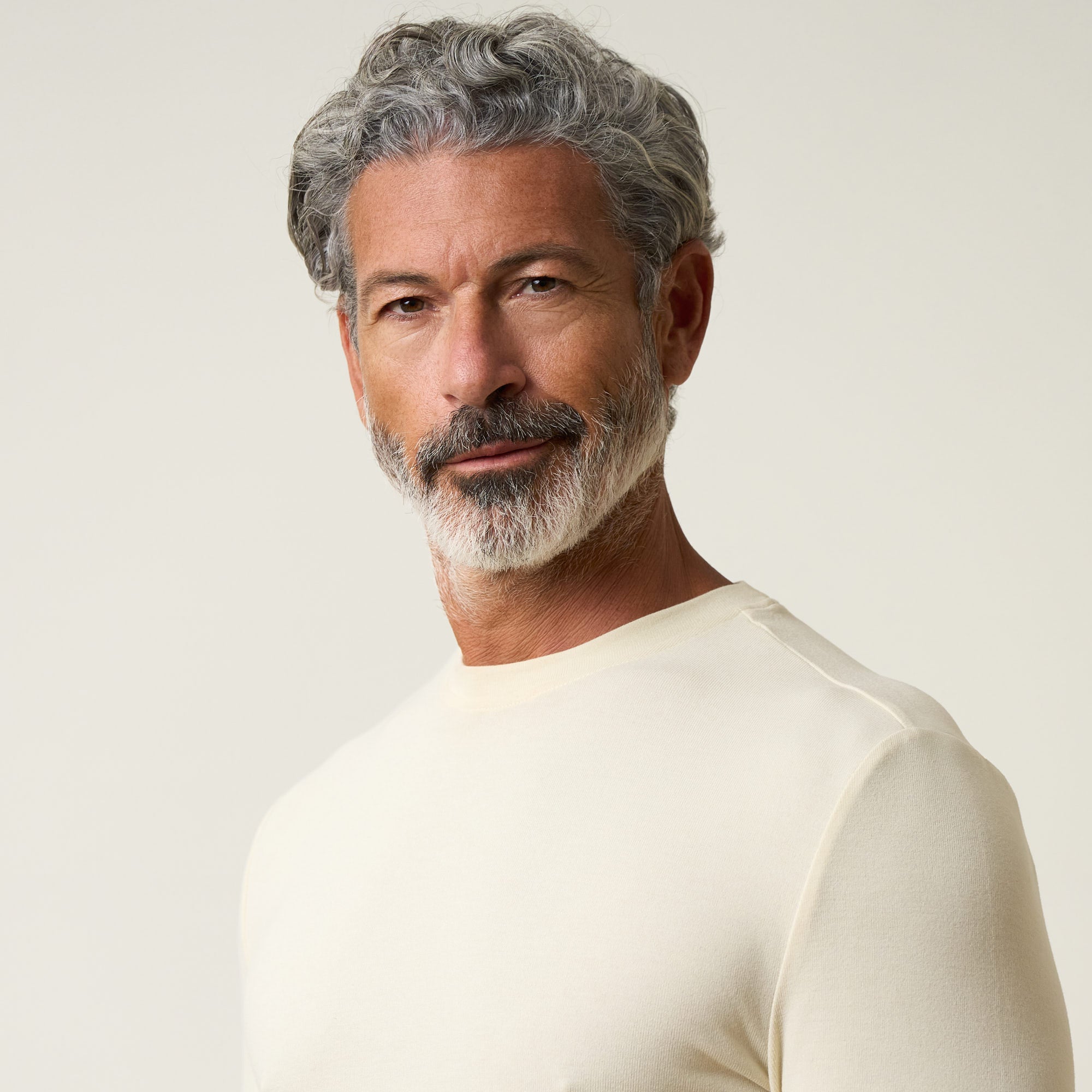 Long Sleeve Crew Neck in Ivory