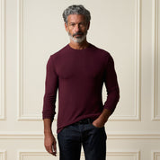 Long Sleeve Crew Neck in Burgundy