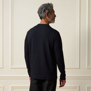 Crinkle Scuba Crew Neck in Black