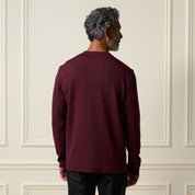 Crinkle Scuba Crew Neck in Burgundy