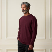 Crinkle Scuba Crew Neck in Burgundy