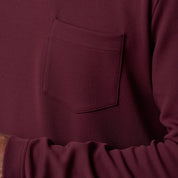 Crinkle Scuba Crew Neck in Burgundy