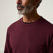 Crinkle Scuba Crew Neck in Burgundy